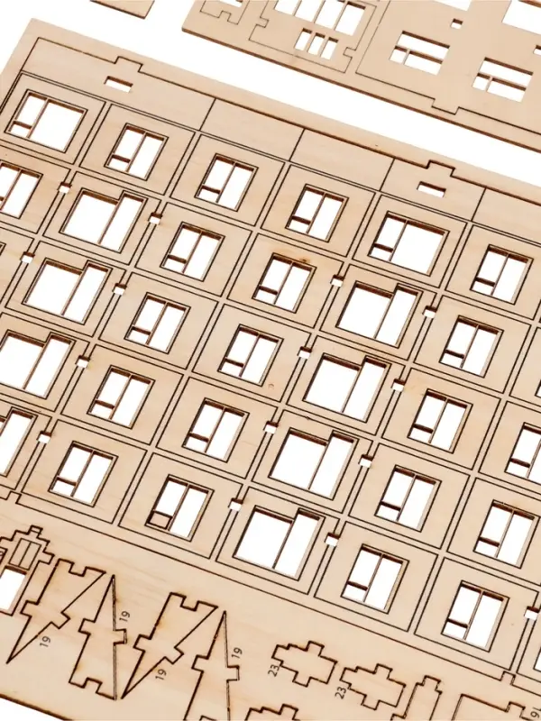 Лесная мастерская Деревянный конструктор "Хрущёвка"206 деталей