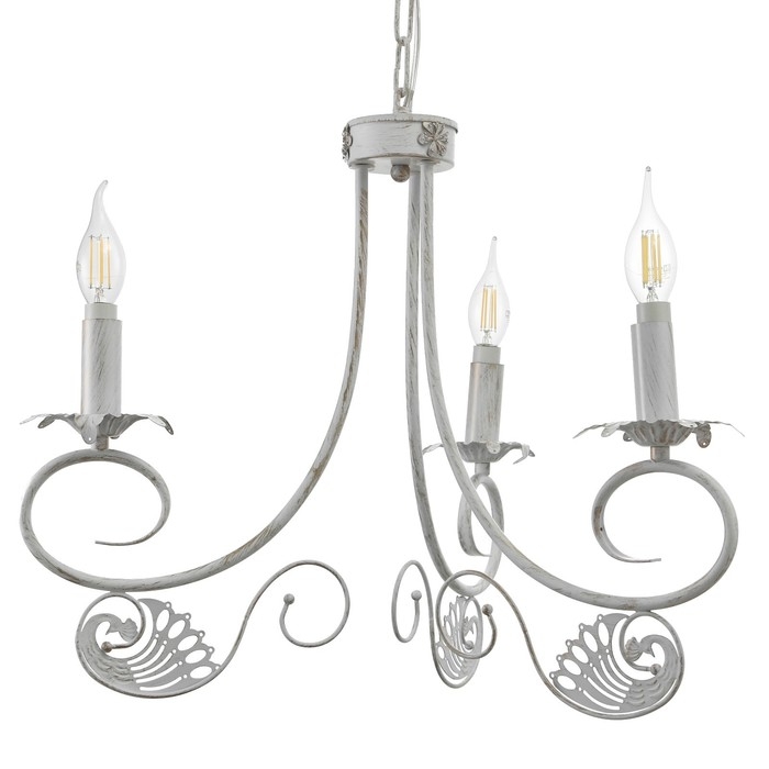 Люстра Люстра "Элессия" 3xE14 40Вт белый с золотой патиной 55х55х41,5-100 см