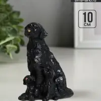 Фигурка гипс &laquo;Лабрадор с щенками&raquo;, 10&times;7 см, чёрный