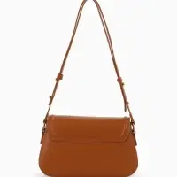 Сумка женская мессенджер TEXTURA на клапане, 23&times;6&times;13 см, коричневая