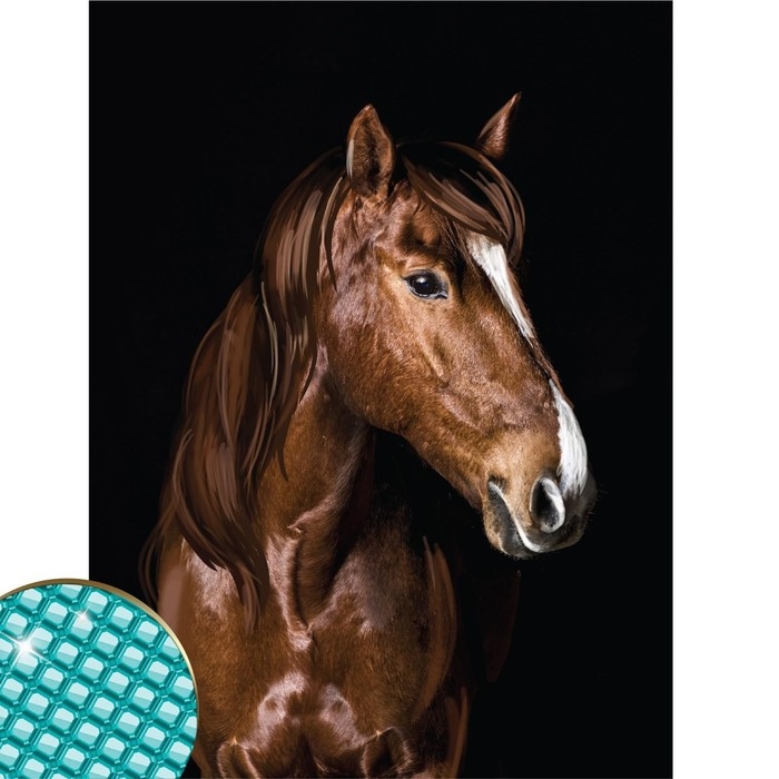 Алмазная мозаика с полным заполнением на холсте «Жеребец», 30 х 40 см Алмазная мозаика с полным заполнением на холсте «Жеребец», 30 х 40 см