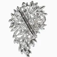 Брошь "Императрица" льдинки в цветке, цвет белый в серебре