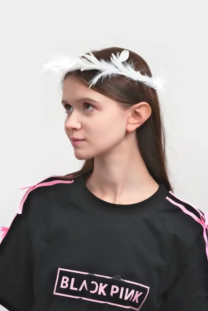 Венок на голову из перьев, белый Венок на голову из перьев, белый