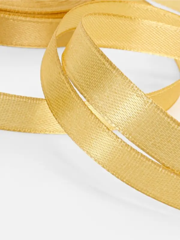 Лента атласная, 10 мм, 23±1 м, золотисто-бежевая №186