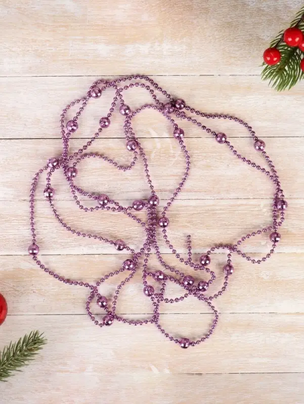 Бусы на ёлку &laquo;Шарики&raquo;, длина 2.7 м, фиолетовые
