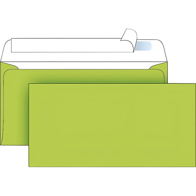 Конверт Зеленый E65 стрип 110х220 90г 50шт/уп./1886