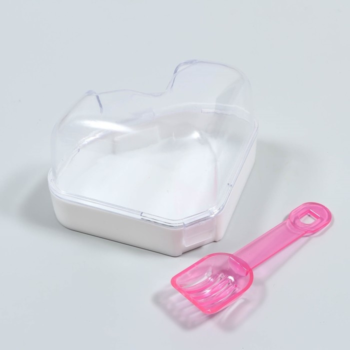 Ванночка для грызунов угловая с лопаткой, 14 х 10,4 см, белая Ванночка для грызунов угловая с лопаткой, 14 х 10,4 см, белая