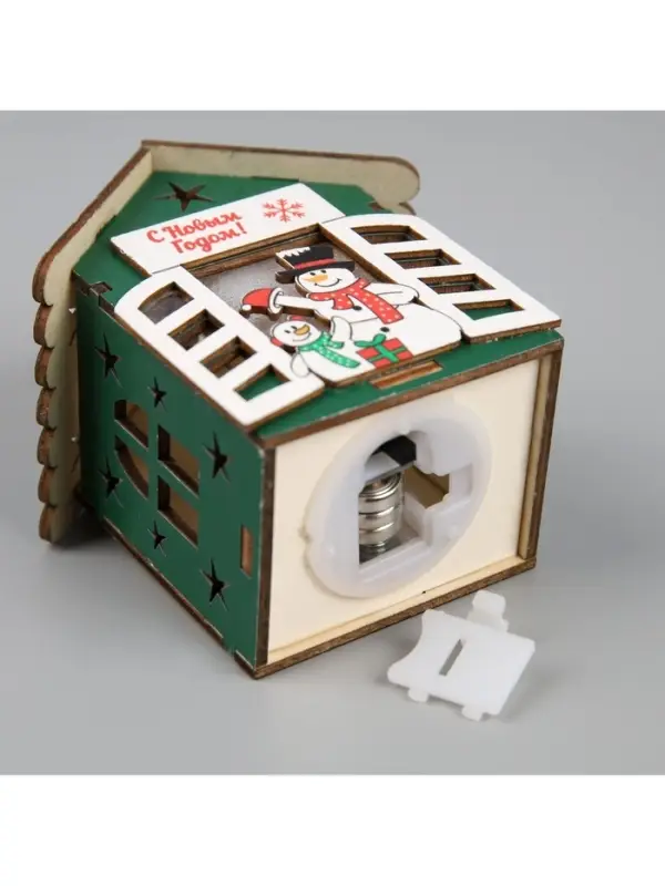 Ёлочная игрушка &laquo;Два снеговика&raquo;, 8&times;7&times;6 см, 1 LED, от батареек, свечение тёплое белое