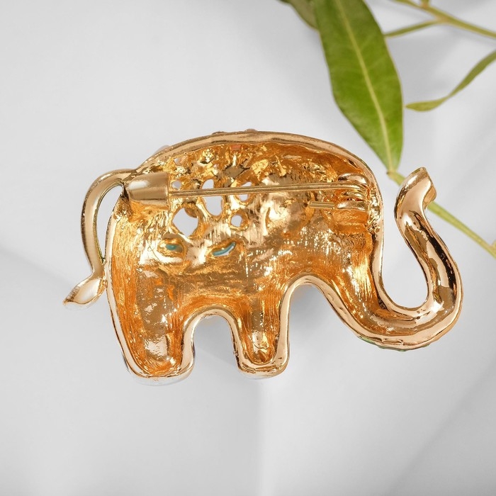 Брошь «Слон» цирковой, цветная в золоте Брошь «Слон» цирковой, цветная в золоте
