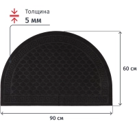 Коврик входной влаговпитывающий с тисн ХОЛЛ In'Loran 60х90см черн 130К-696
