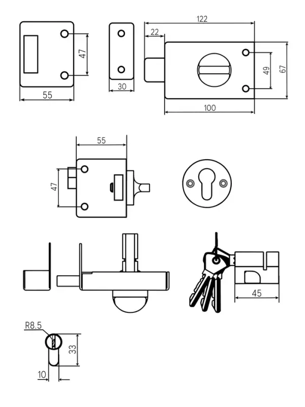 Замок накладной Димитровград &laquo;Омега&raquo; ЗН 1, цвет бронза