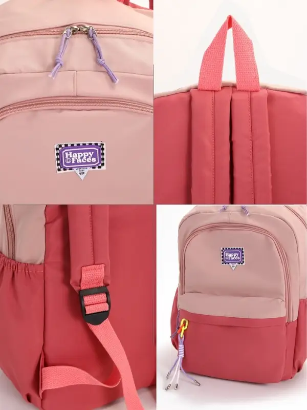 Рюкзак молодёжный на молнии, с карманами, двухцветный, размер 31&times;15&times;46 см, розовый