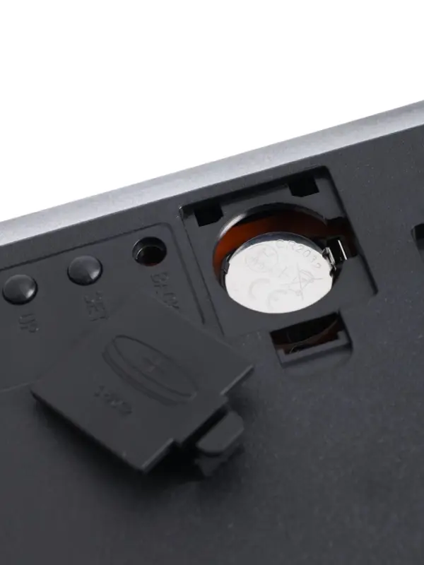 Часы электронные настенные, будильник, календарь, термометр, 20&times;3&times;33 см, красная индикация, черные