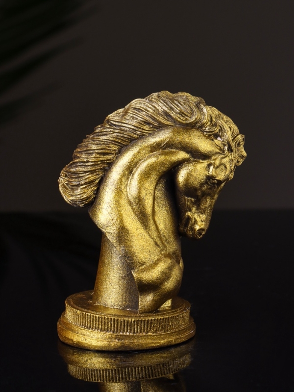 Фигура Фигура "Конь " 9х6 см, цвет старое золото