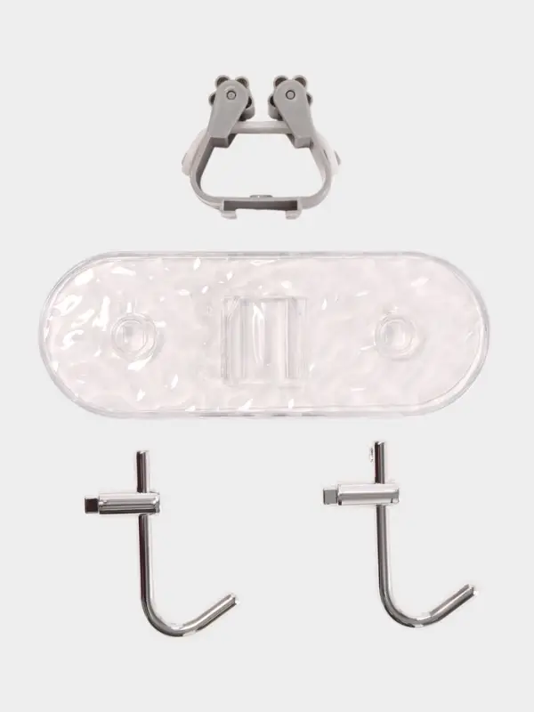 Держатель для швабр настенный самоклеящийся, прозрачная основа, 16&times;6&times;6 см