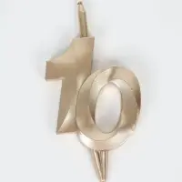 Свеча в торт &laquo;Юбилейная&raquo;, цифра 10, 10 см, шампань