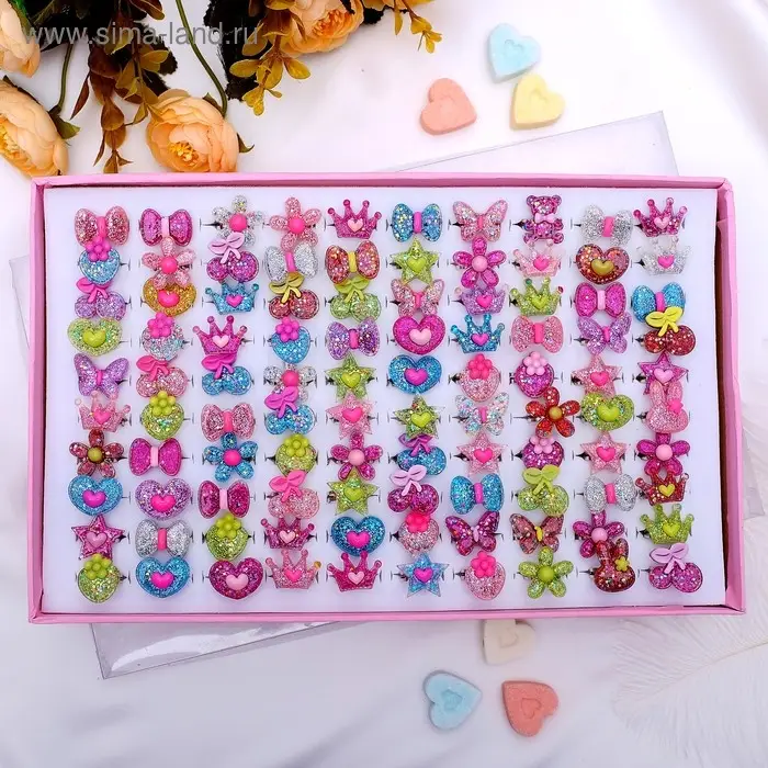 Кольцо детское Выбражулька «Блеск», форма МИКС, безразмерное Кольцо детское Выбражулька «Блеск», форма МИКС, безразмерное