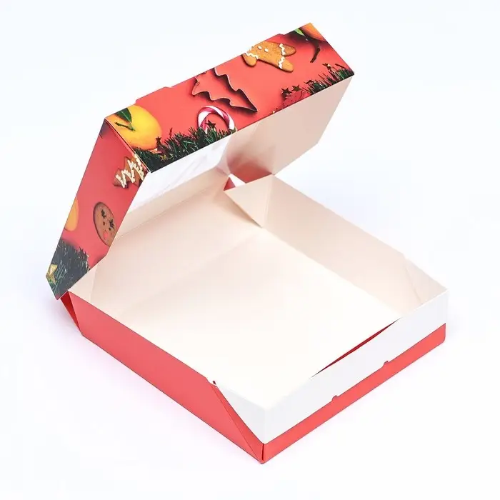 Коробка подарочная новогодняя складная с окном «Апельсин», 15×15×4 см Коробка подарочная новогодняя складная с окном «Апельсин», 15×15×4 см