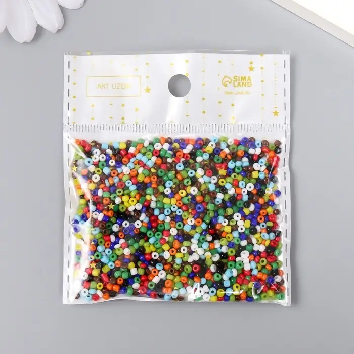 Набор бисера для плетения круглый «Арт Узор. Разноцветный», 12/0, 30 г, для рукоделия Набор бисера для плетения круглый «Арт Узор. Разноцветный», 12/0, 30 г, для рукоделия