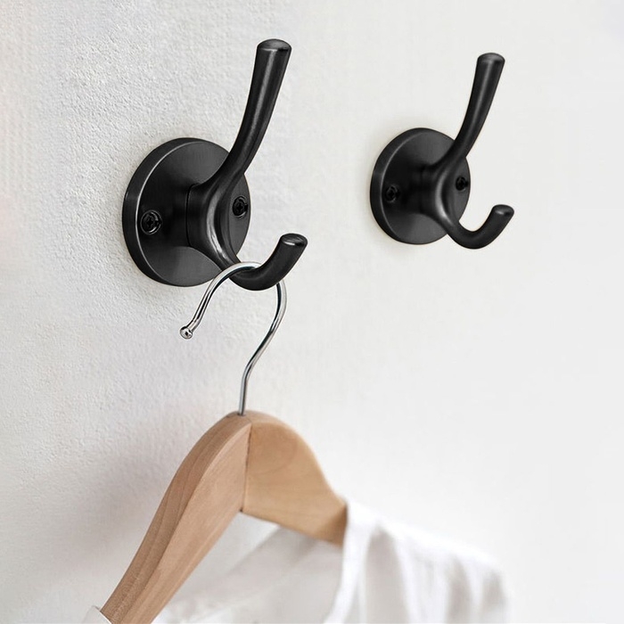 Крючок мебельный CAPPIO SIMPLE, двухрожковый, черный Крючок мебельный CAPPIO SIMPLE, двухрожковый, черный