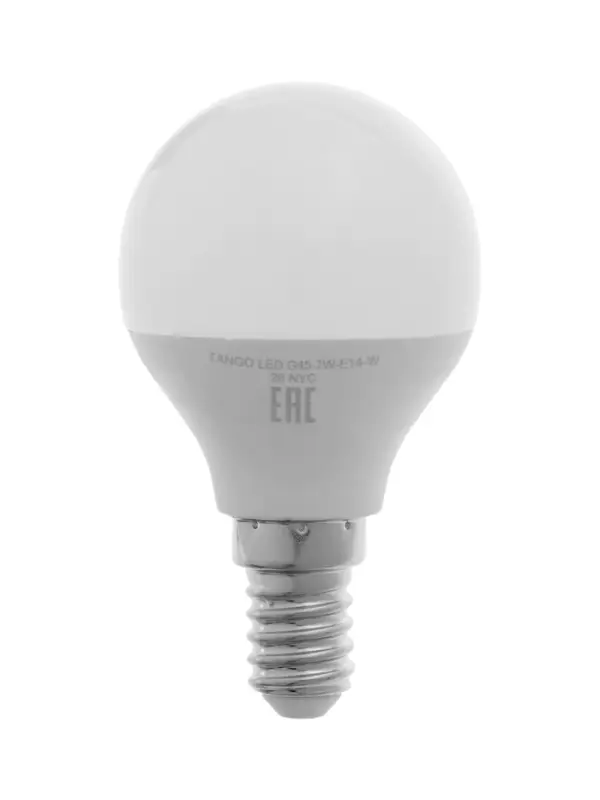 Лампа светодиодная TANGO, G45, 7 Вт, E14, 665 Лм, 4000K, IP20,  свечение нейтральное белое, матовое