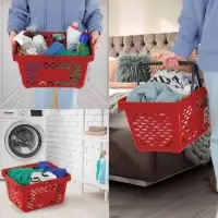 Корзина покупательская пластиковая, 20 л, 2 пластиковые ручки, красная