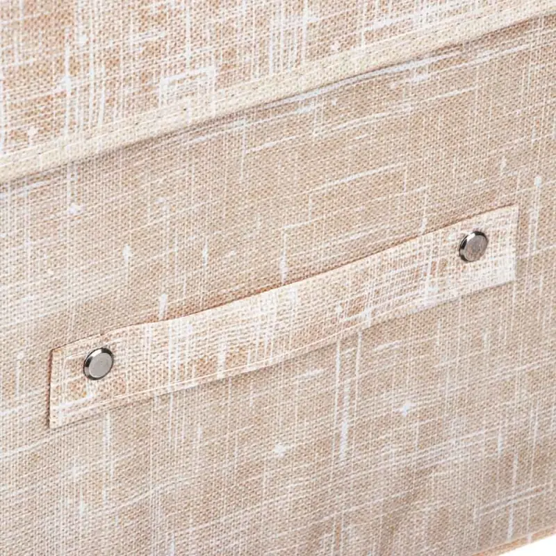 Кофр для хранения с крышкой тм VETTA ЛЁН, полиэстер, 38х24х24см, бежевый