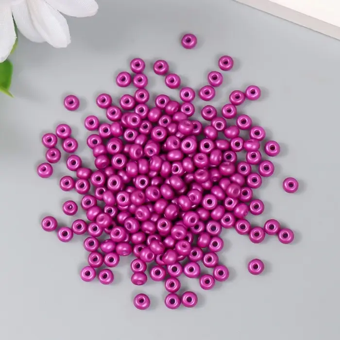 Бисер стекло 6/0  Бисер стекло 6/0 "Сливовый" 15 гр