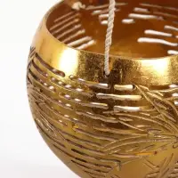 Подсвечник подвесной из кокоса, 9-12 см, золотистый