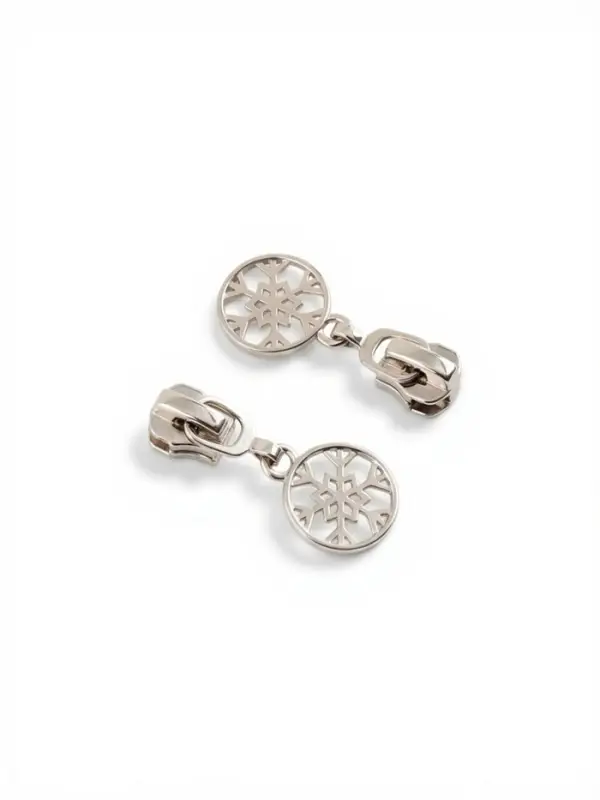 Бегунок для металлической молнии, №5, &laquo;Снежинка&raquo;, 10 шт., цвет никель