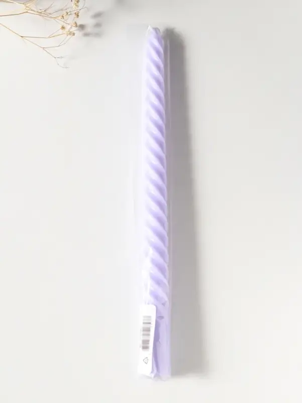 Свеча витая 25 см, 57 г, 5 ч, лаванда