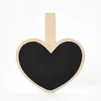 Меловой ценник &laquo;На прищепке&raquo; 6.6&times;7,2, сердце, (фасовка 10 шт.), цвет чёрный