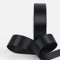 Лента атласная TEIRA, двухсторонняя, 25 мм, 25&plusmn;1 м, чёрная №0030