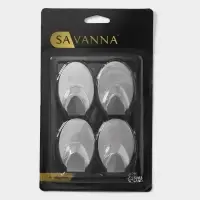 Крючки самоклеящиеся SAVANNA &laquo;Овал&raquo;, 4 шт., металл, 5&times;3.3&times;1.5 см, хромированные