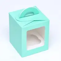Коробка для 1 капкейка, зеледляя, 9.2×9.2×11.1 см