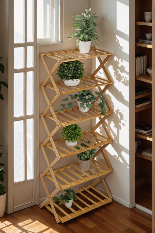 Подставка для цветов Greengo, 6 полок, 50 × 25 × 110 см, напольная, бамбук Подставка для цветов Greengo, 6 полок, 50 × 25 × 110 см, напольная, бамбук