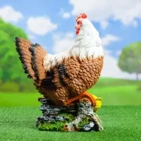 Садовая фигура из полистоуна &laquo;Курица с цыплятами&raquo;, 42&times;17&times;30 см