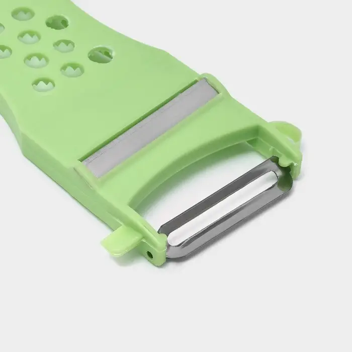 Овощечистка с тёркой и шинковкой Доляна, 17 см, зелёная Овощечистка с тёркой и шинковкой Доляна, 17 см, зелёная