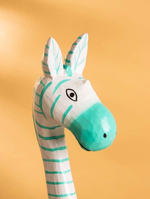 Сувенир «Зебра», 13×7×52 см, дерево, бело-бирюзовый Сувенир «Зебра», 13×7×52 см, дерево, бело-бирюзовый