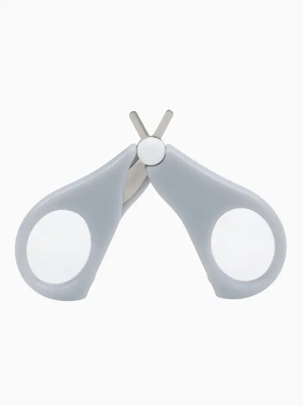 Детские маникюрные ножницы, с защитным колпачком, ВИД 1, цвет серый