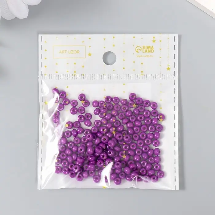 Бисер стекло 6/0  Бисер стекло 6/0 "Серо-фиолетовый" 15 гр