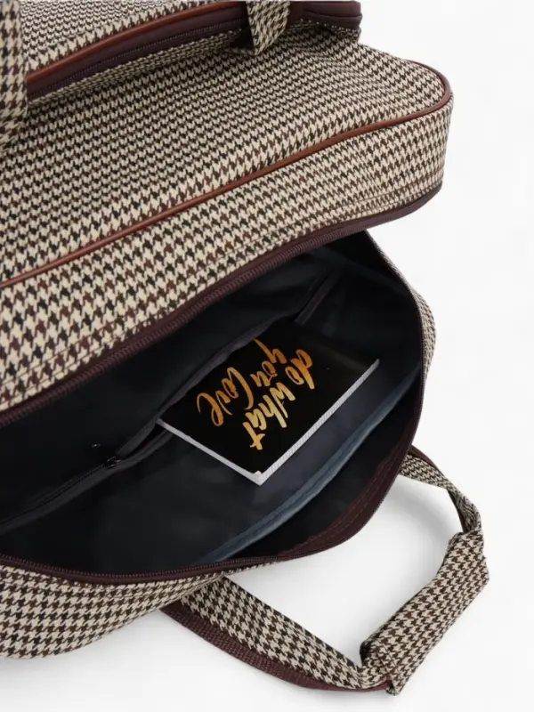 Сумка дорожная на молнии, наружный карман, длинный ремень, бежевая/коричневая