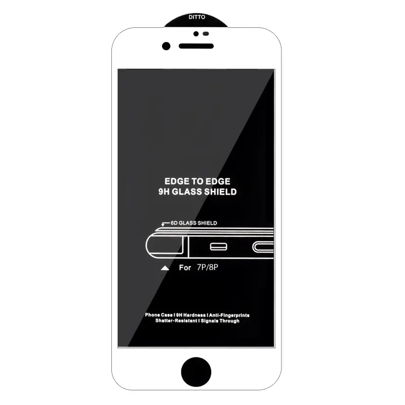 Защитное стекло iPh 7/8 Plus White 6D без упаковки