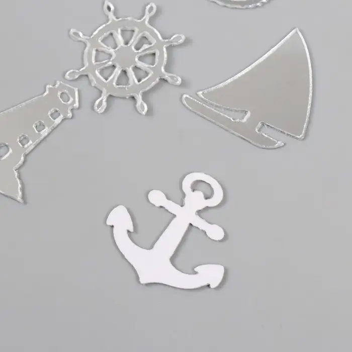 Декоративные элементы для творчества «Арт Узор. Морская тематика», набор 6 шт., пластик зеркальный