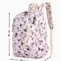 Рюкзак школьный &laquo;Котик&raquo;, с пеналом, 29&times;12&times;41 см, розовый