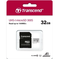 Карта памяти Transcend 300S microSDHC 32Gb UHS-I Cl10 +ад, TS32GUSD300S-A
