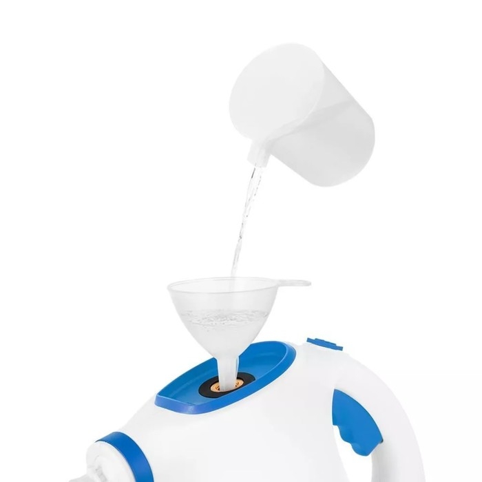 Пароочиститель Kitfort KT-9194-3, 1050 Вт, 0,35 л, 30 г/мин, нагрев 3 мин, бело-синий