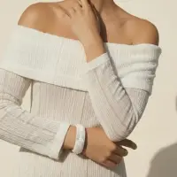 Браслет манжет акрил "Тренд", цвет белый