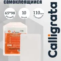 Карман самоклеящийся 65&times;98 мм, комплект 10 штук, для визитных карточек Calligrata, 110 мкм