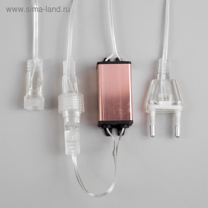 Гирлянда «Сосульки» 2.5 × 0.5 м, IP65, прозрачная нить, 288 LED, свечение белое с эффектом стекания, 12 В